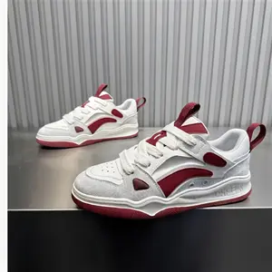 GGOR Men's Geometric Casual Sneakers, Breathable Mesh & Microfiber Leather Low-Tops with Soft Sole for Gym & Daily Wear