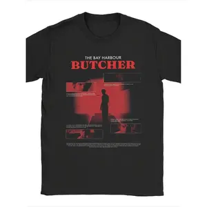 The Bay Harbour Butcher Dexter Morgan T-shirt, 180g Cotton Dark TV Show Fan Tee, Serial Killer Aesthetic Short Sleeve Shirt