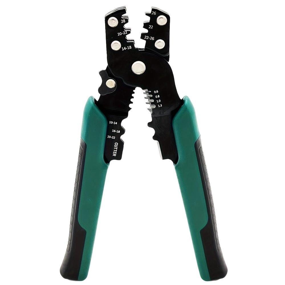 Professional Wire Crimping Tool, Multifunctional Durable Carbon Steel Pliers for Cutting Stripping Crimping 26-10 AWG Wires, Wirecutters, Hand Tools
