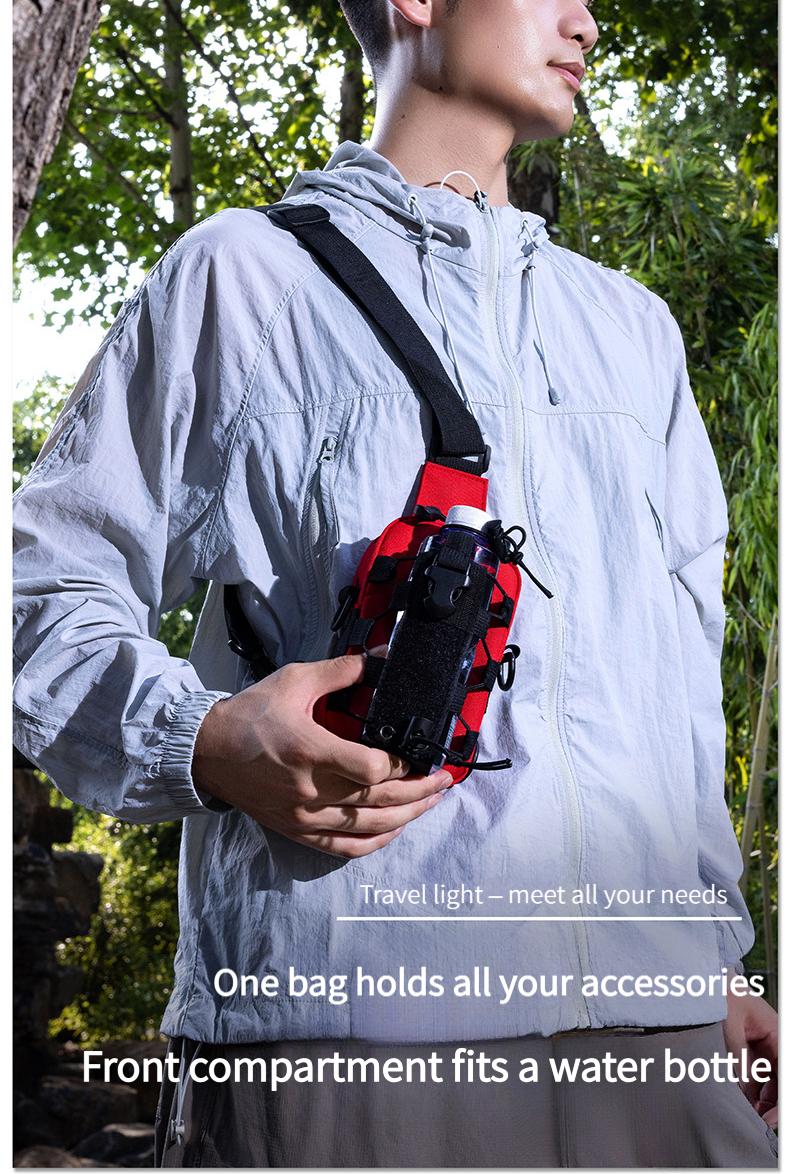 Tactical Waist Bag for Men - Water Bottle Holder, Crossbody Chest Bag for Camping, Cycling & Everyday Use