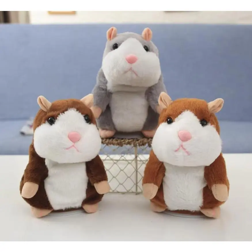 15cm Kawaii Unisex Talking Hamster Stuffed Plush Toy - Sound Record & Repeat Feature, Stress Relief Classic Novelty Toy, Ideal Gift for Kids, Dropshipping Promotion
