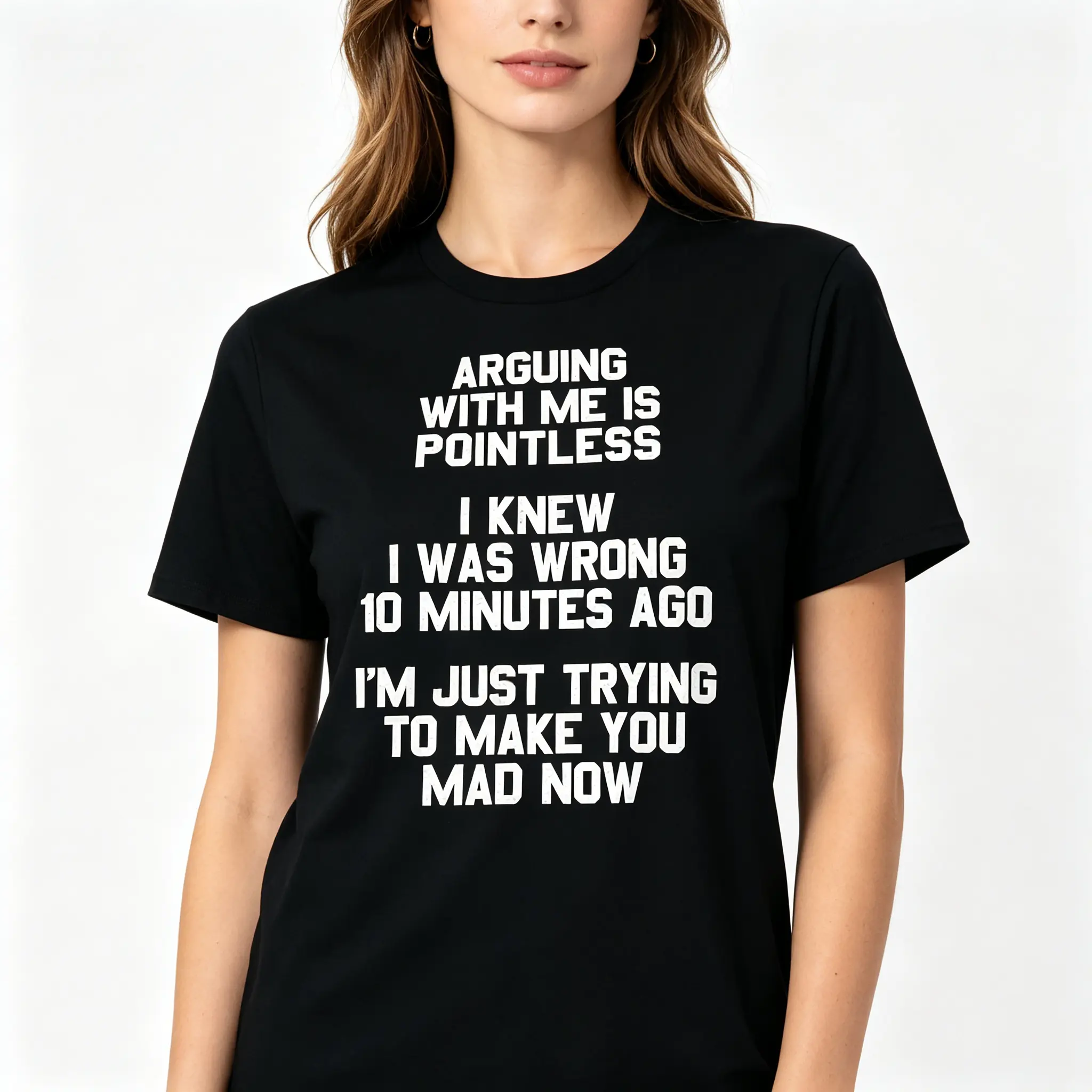 "Arguing With Me Is Pointless Funny Sarcastic Casual Crewneck Top" Graphic Unisex Tee |   All-Season Breathable Top