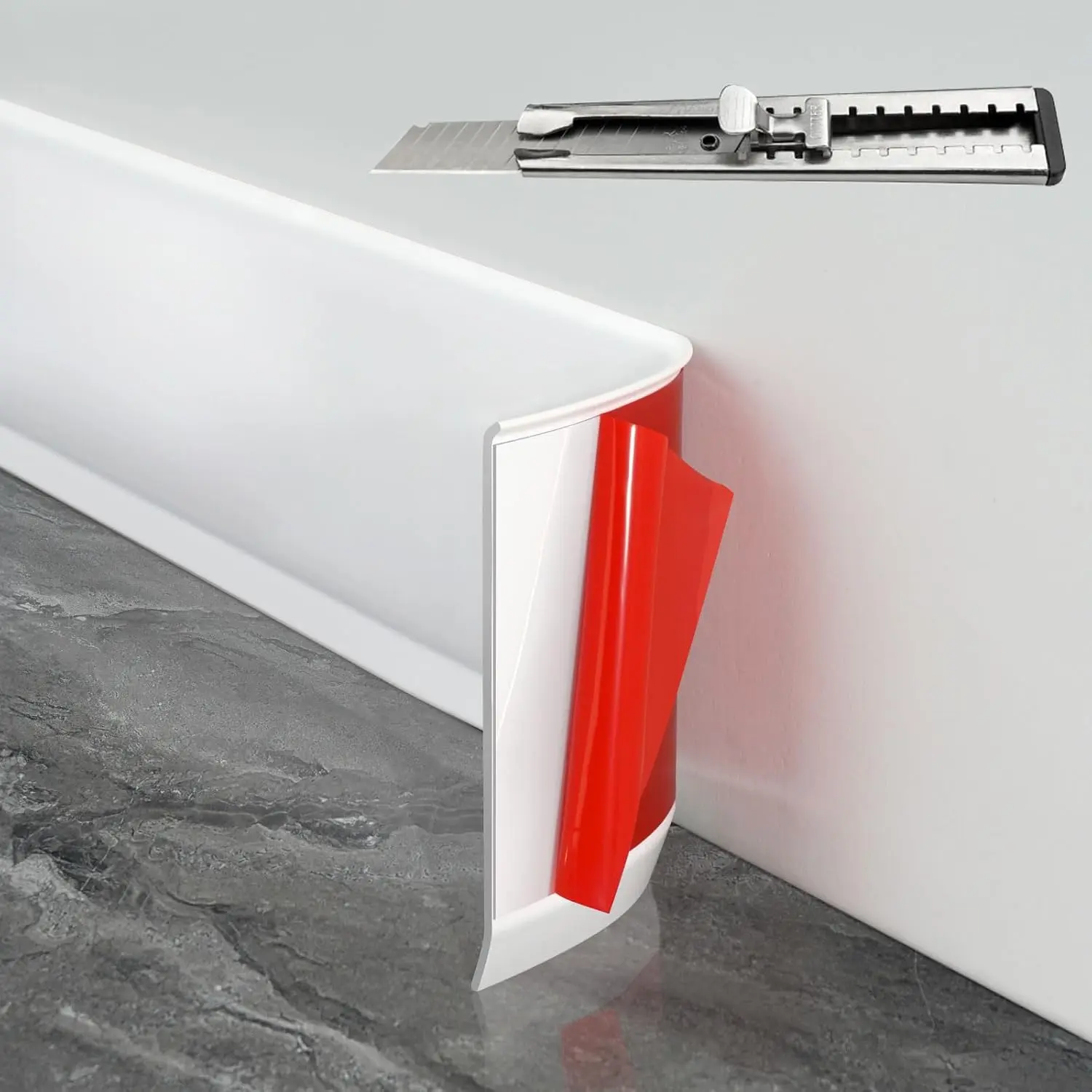 Baseboard Trim,4Inx 20Ft Flexible Baseboard Molding Trim