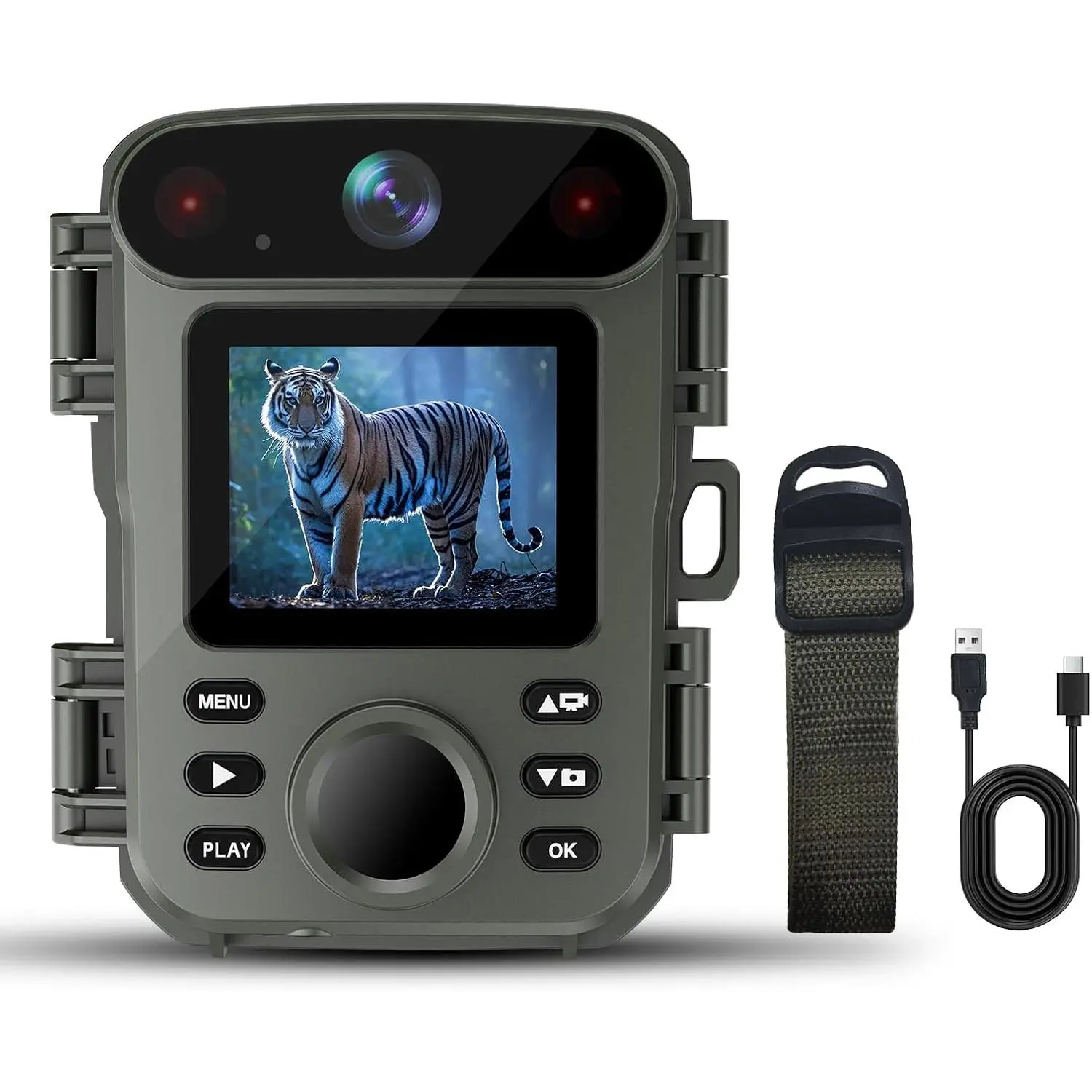 Mini Trail Camera Night Vision 32MP 1080P Game Camera with Night Vision Motion Activated Waterproof for Wildlife Monitoring (2025 Upgrade)