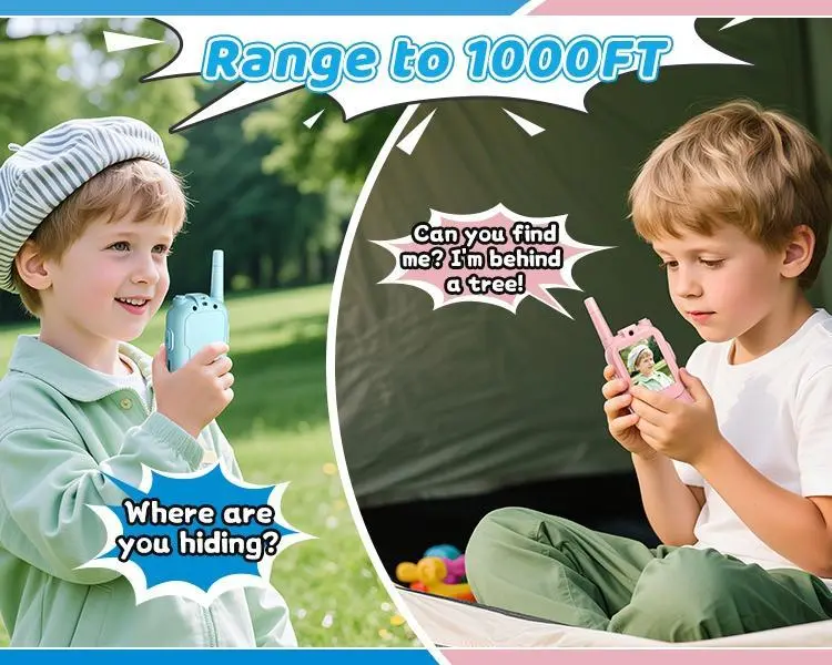PAXA Video Walkie Talkies for Kids, Handheld 2 Pack Rechargeable Video Intercom Kids Walkies Talkies, Indoor Outdoor Toys for Family Games, Outside, Camping, Hiking for Boys Girls Ages 3-12, Christmas gift, Birthday gift, New year gift