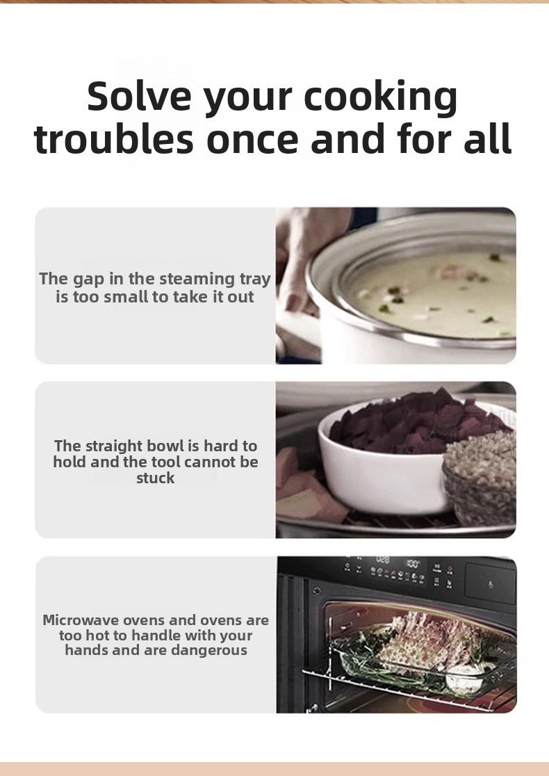 2 Counts Hot Plate Gripper, Multi-Purpose Anti-Scald Tool for Bowls, Plates, Pans, Serving as Holder, Clip,