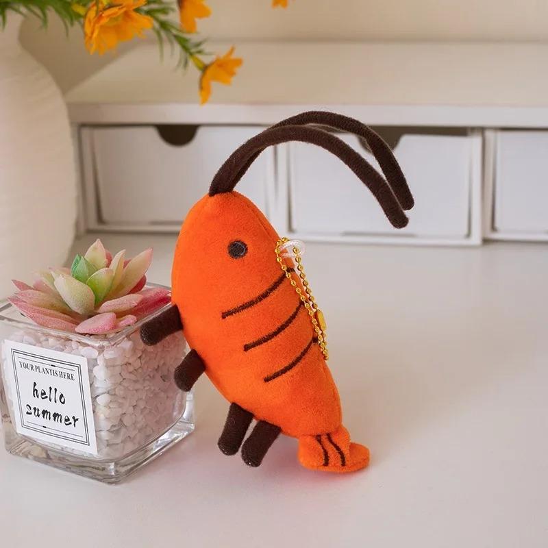 Kawaii Simulation Lobster Plush Keychain Mini Stuffed Toy Pendant Gift