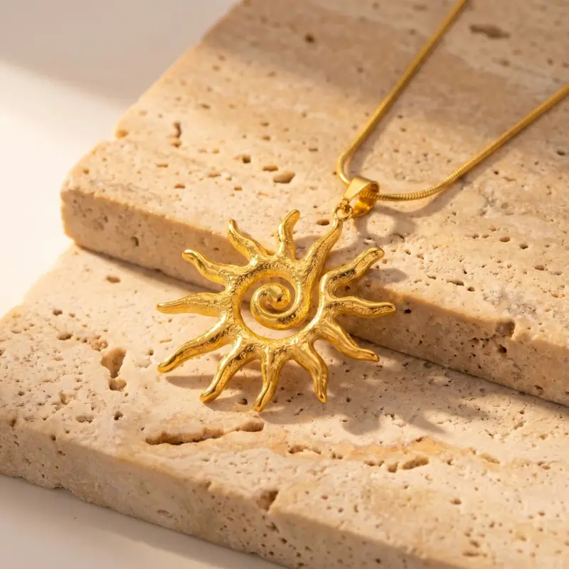 Hammered Spiral Pendant Necklace for Women, Minimalist Geometric    on an Adjustable Snake , Lightweight for Everyday Wear,   Necklaces,   Jewelry,  Jewelry Necklaces