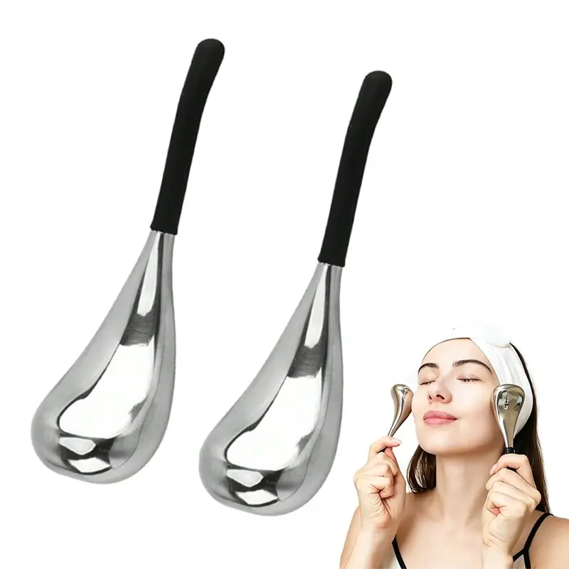 2pcs Facial Skin Care Tools for Women, Stainless Steel Cryo Sticks, Cooling Spa Globes, Puffy Eye Relief, Beauty Routine