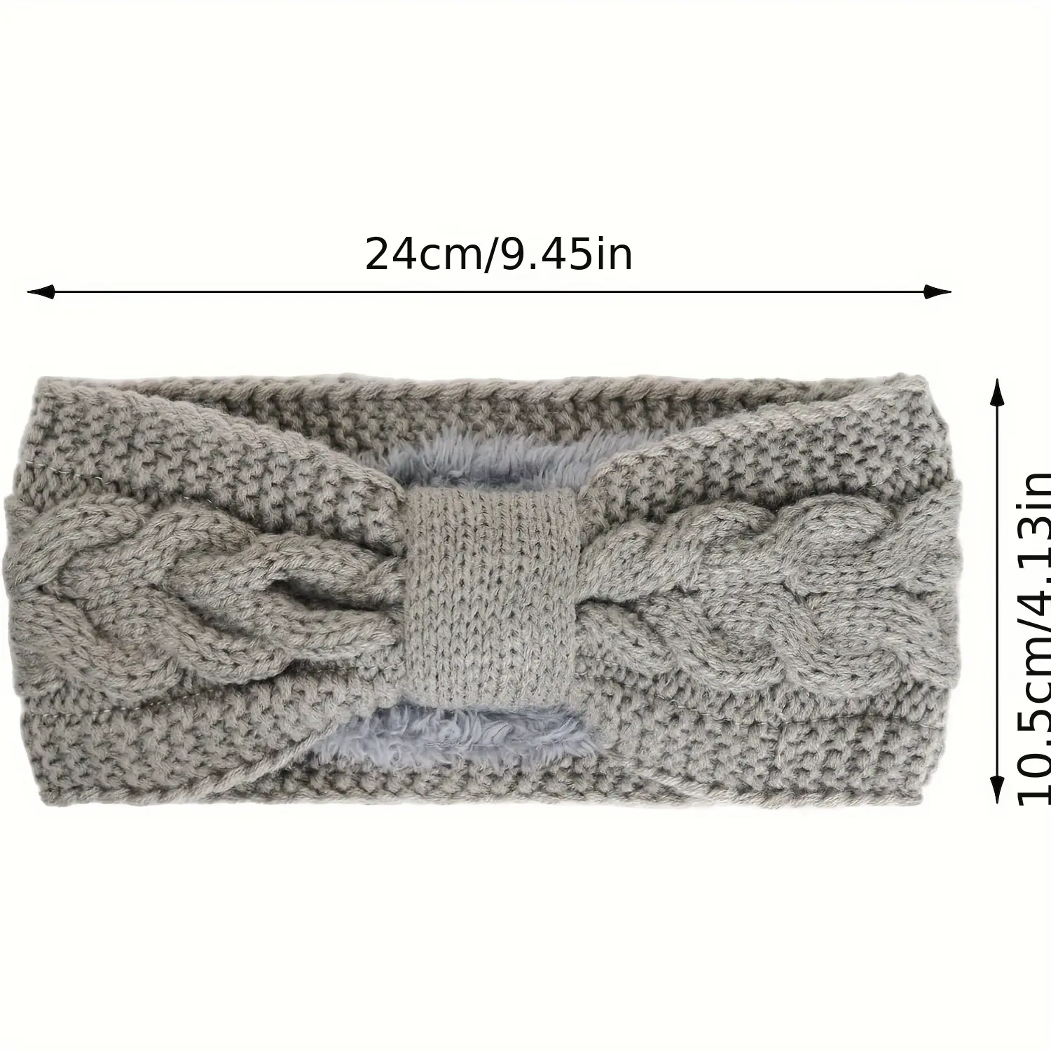 2 Packs Women's Furry Ear Warmer Headbands - Winter Warm Elastic Ear Warmer Hairbands with Wide Plain Headband Suitable for Skiing, Outdoor, Weather - Soft Comfortable Size Fits Most
