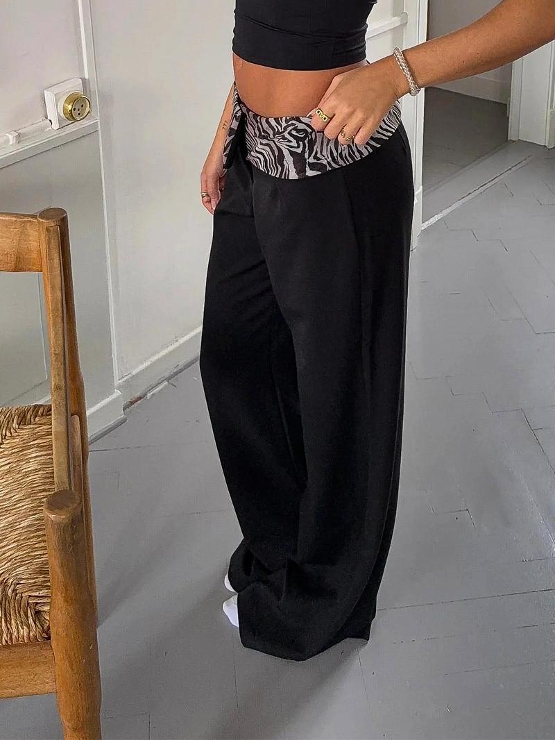 Women's Polka Dot Print Wide Leg Baggy Legged Pants, Elegant Fashion Casual Trousers for Daily Outdoor Wear, Women's Bottoms for All Seasons