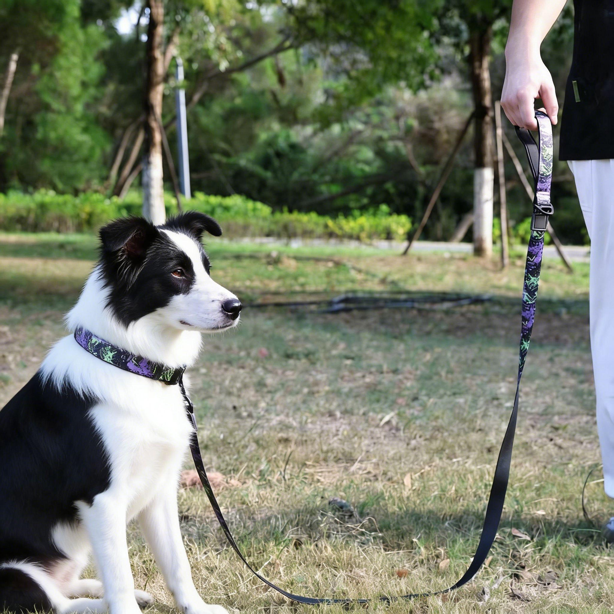 Waterproof PVC Dog Collar and Leash Set - Durable Accessory for Small to Large Breeds Ideal for Outdoor Adventures with Secure Buckle and Comfortable Fit freedom harness