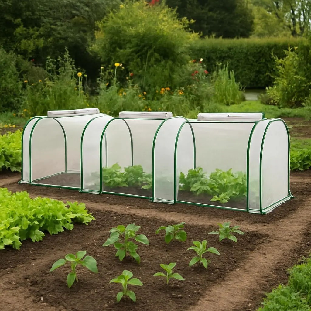Heavy Duty Walk-in Outdoor Greenhouse, Large Reinforced Steel Frame Green House with Roll-Up Zipper Door, UV-Resistant PE Cover, Superior Ventilation for Garden, Yard, Plants & Seedlings