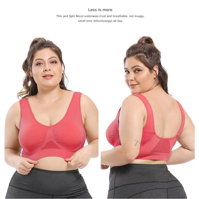 Plus Size Sports Bras for Women Seamless Bra with Pads Big Size Bralette Push Up Brassiere Bra Vest