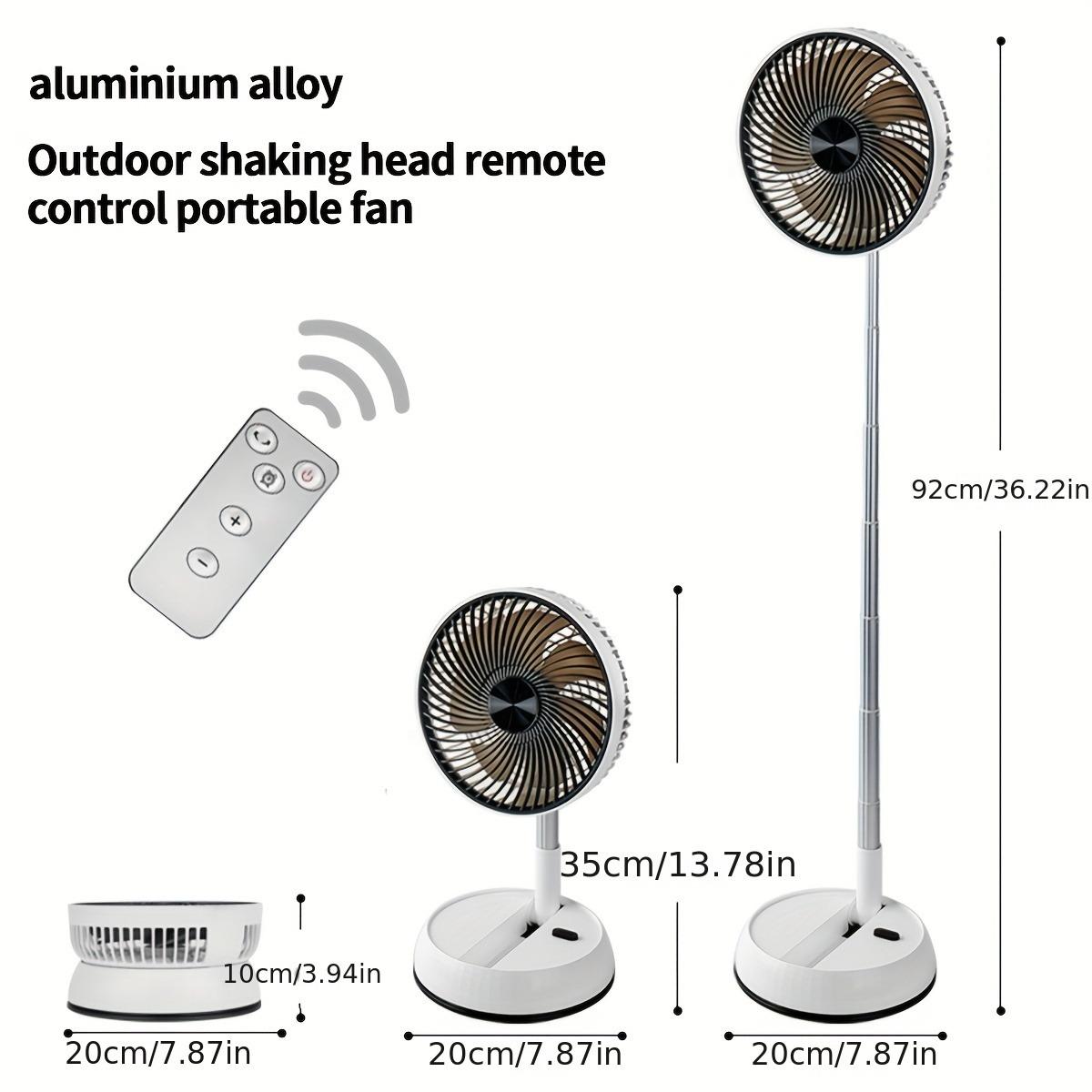 Portable Foldable USB Rechargeable Multifunctional Cooling Fan with 3 Speed Settings, Adjustable Height and Remote Control, Ideal for Office Home and Camping, Adjustable Speeds Fan