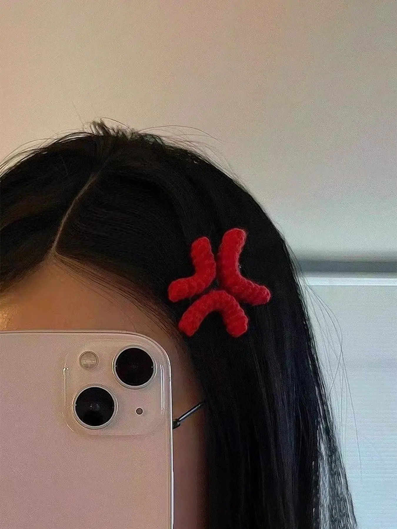 Cute Plush Angry Expression Hair Clip, Simple Fashionable Hair