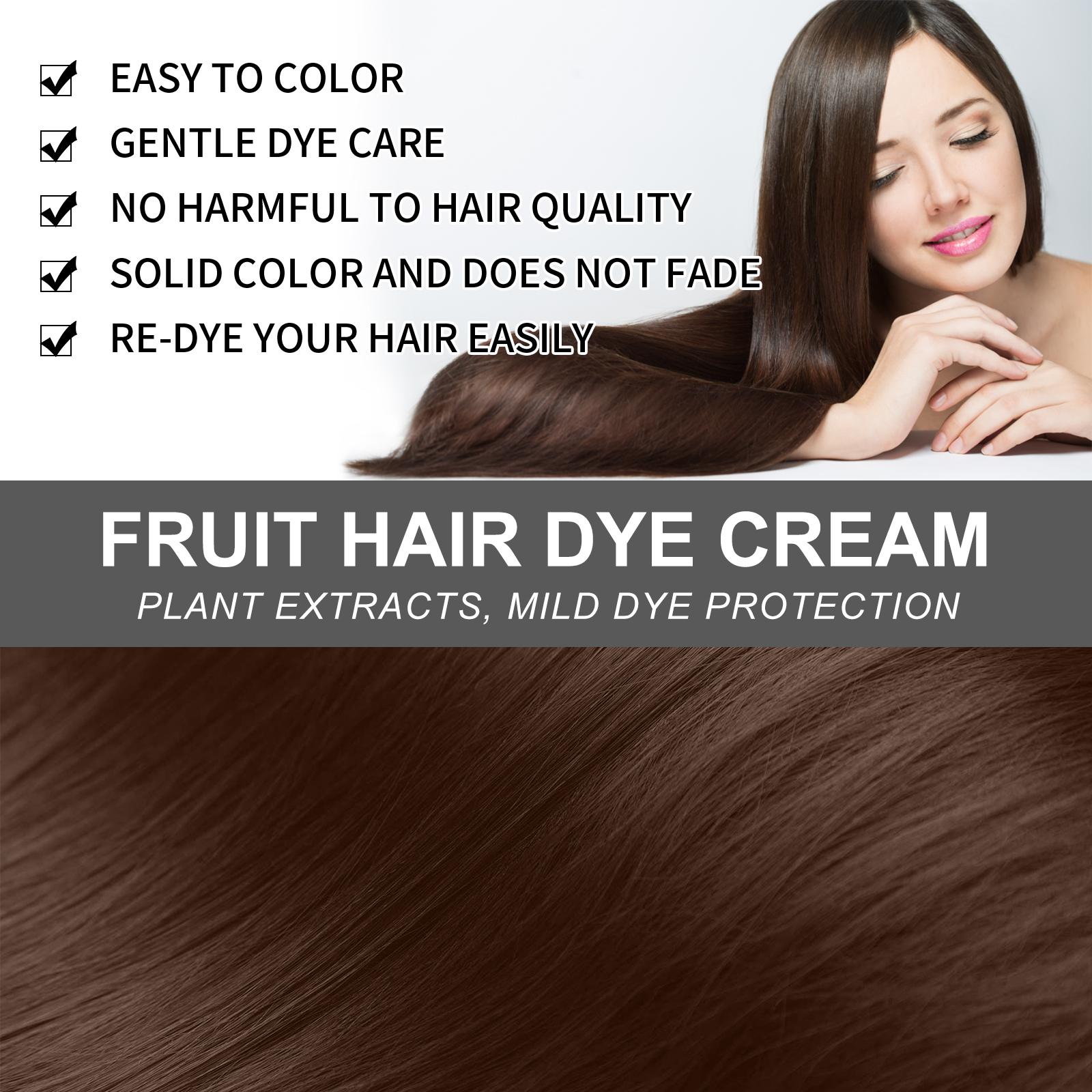 EELHOE Fruit And Vegetable Hair Cream, Natural, Mild And Long-Lasting, Does Not Hurt The Scalp. Easy To Apply Dark Hair Cream