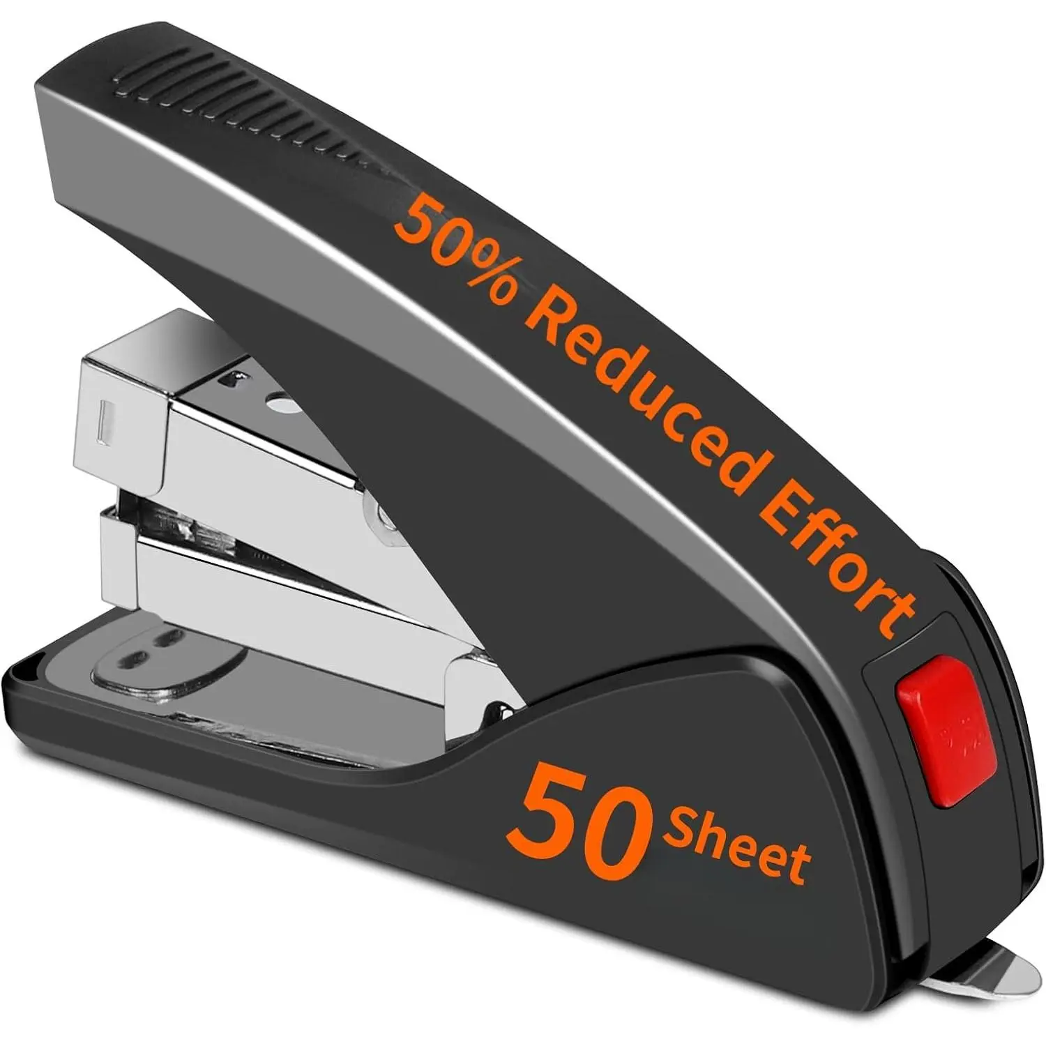 Stapler for Desk, 50 Sheet Effortless Desktop Stapler Staple with  Finger, Portable  Handheld Staplers Heavy Duty, -in Remover, Space Save Size,  for  & Office ES10