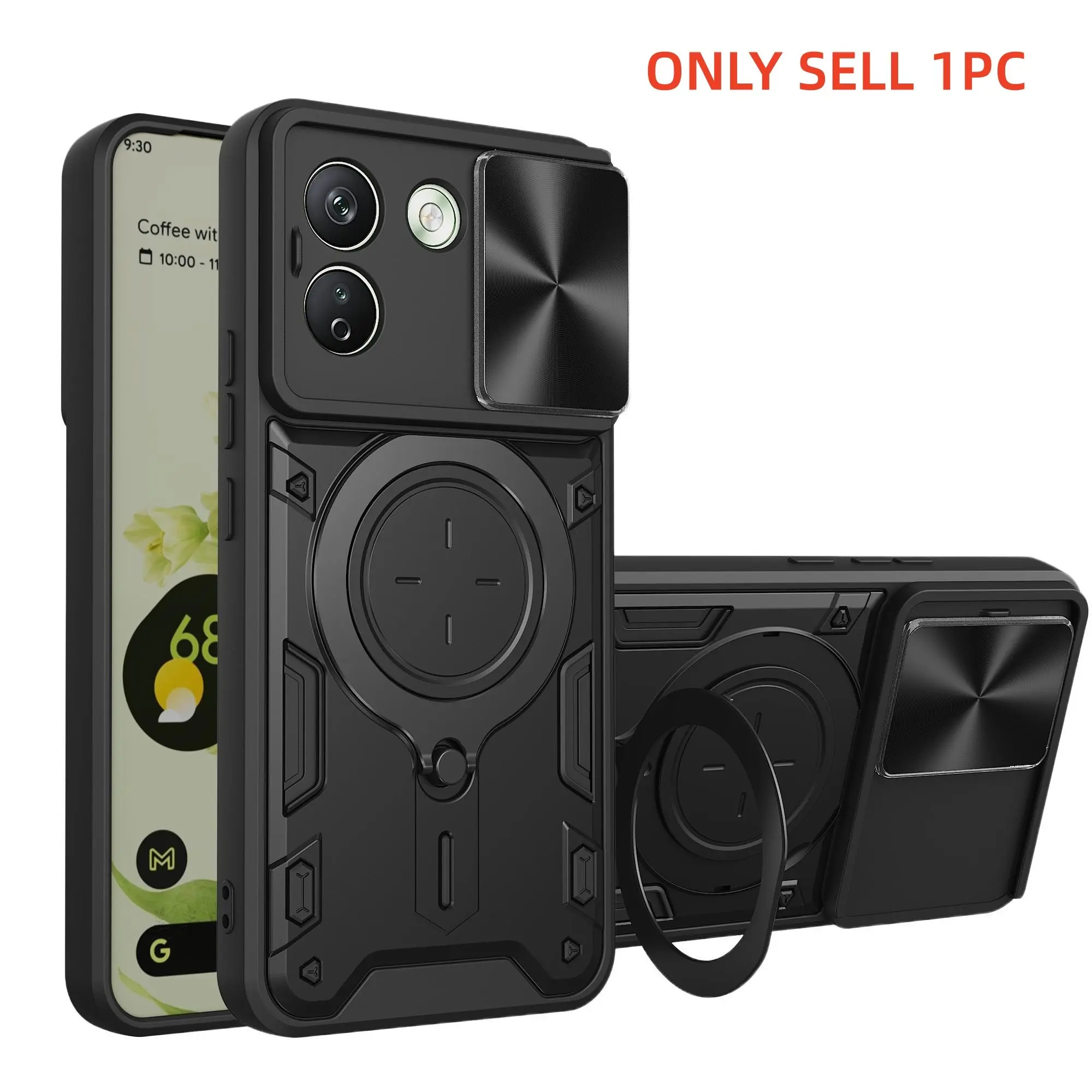 Durable Shockproof Protective Phone Case for Redmi Note17 Pro Max 5g, Lens Protection, Ring Stand, Anti-Shock Xiaomi Phone Cover