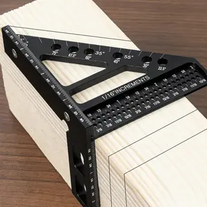 45/90 Degree Multi-angle Measuring Ruler, Woodworking Square Protractor with Clear Scale Markings, Durable Precision Hardware Measuring Tool, Measuring Instrument for Engineers & Carpenters, Angle Finder Ruler