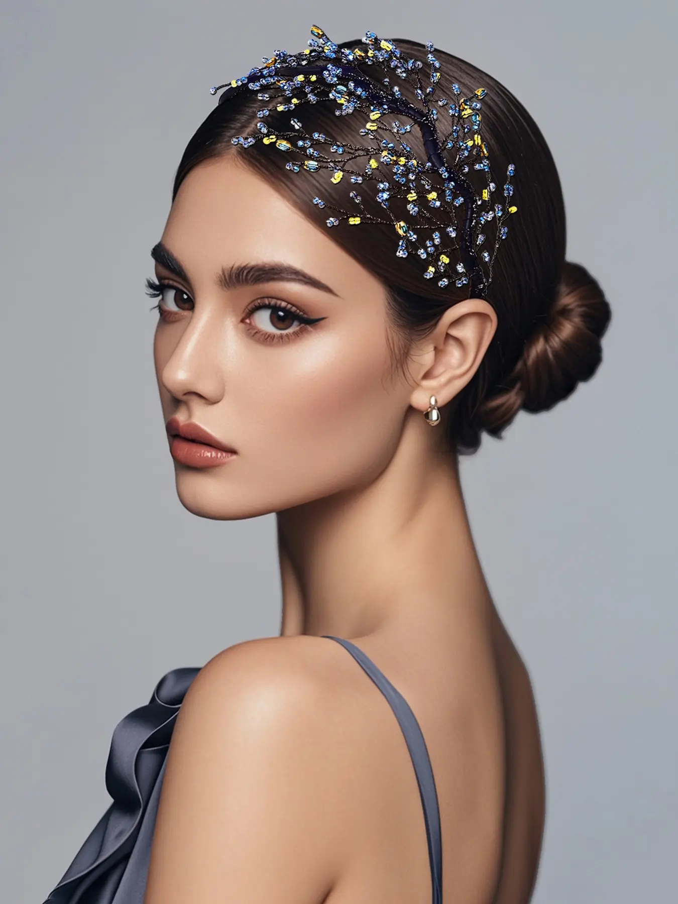 Elegant Crystal Beaded Headband, Romantic Princess Style Hair Band, Bridal Hair Accessories, Perfect for Weddings, Engagements, Photography, Parties, Holidays