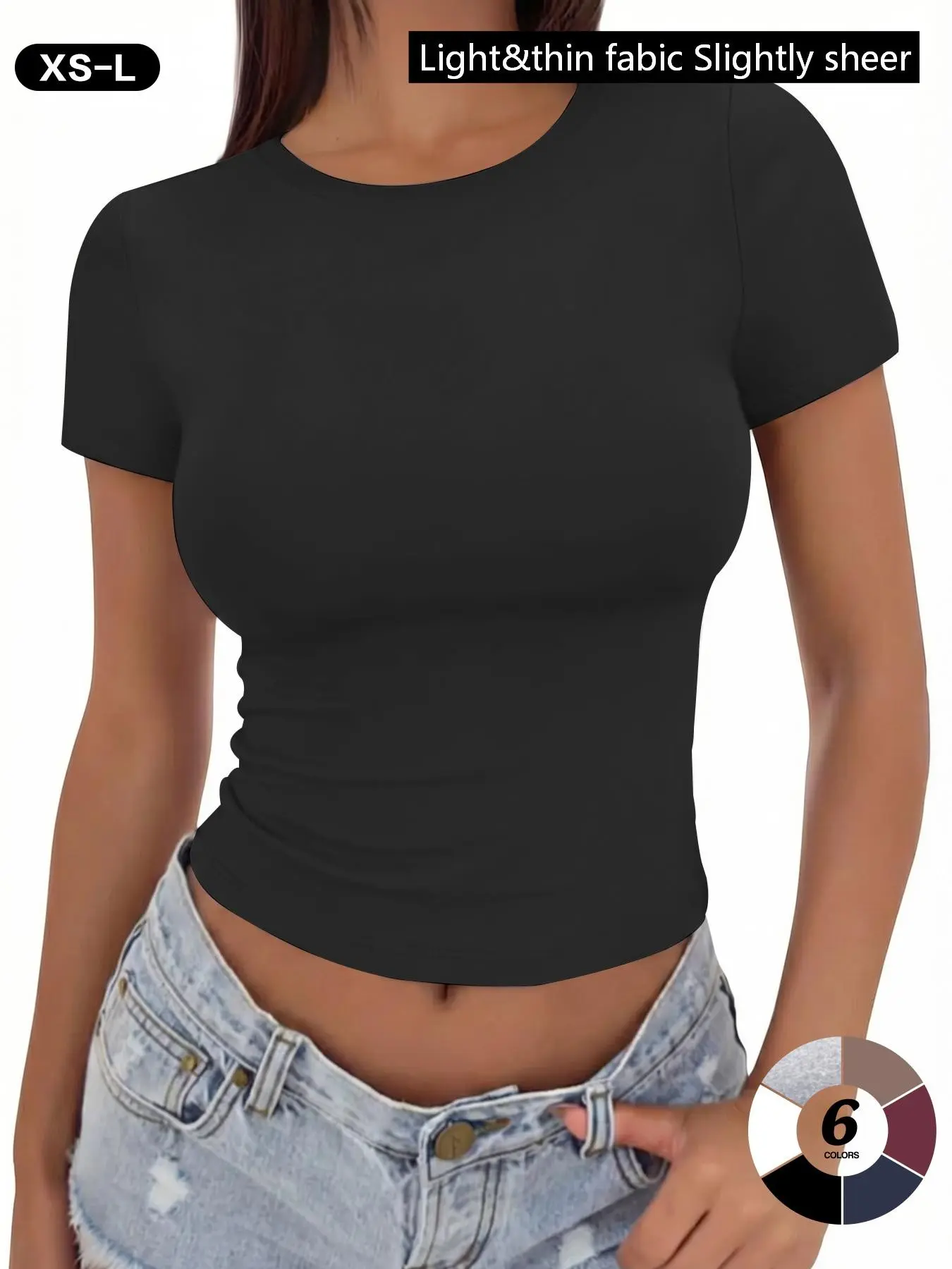 Tummy-Controlling & Shaping Short-Sleeve T-Shirt, Premium Invisible Seamless Basic, Casual Fitted Tee, Summer Wardrobe Essential