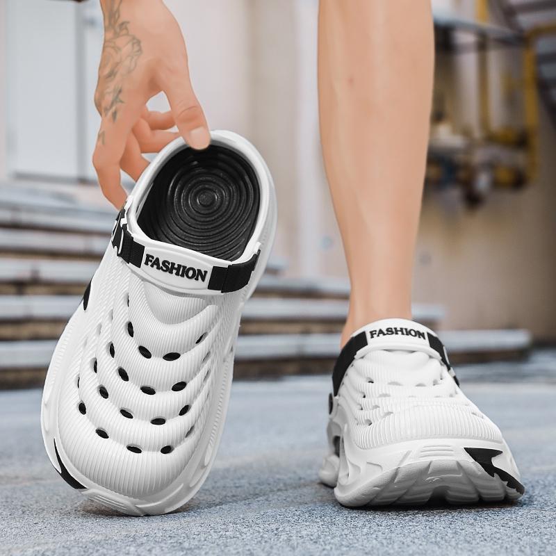 TikTok Made Me Buy It Viral Men's Clogs Streetwear Thick Sole Sandals Non-Slip Breathable Outdoor Beach Shoes Lightweight Comfort Slides Summer Essentials Gift for Him Cyberpunk Design Quick Drying Garden Shoes