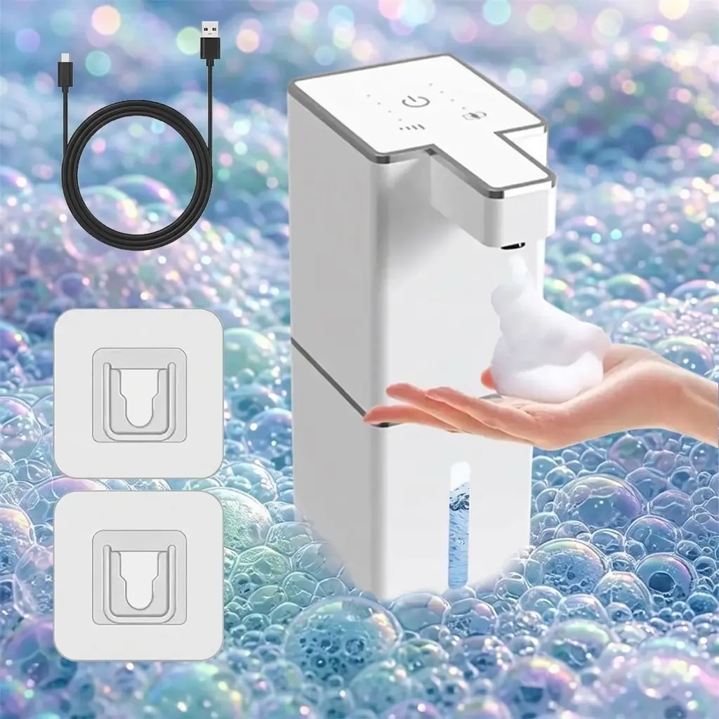 Electromagnetic Automatic Soap Dispenser, Innovative Square Design, 360ML Capacity, Three-Level Adjustment, Ipx5 Waterproof, Type-C Charging