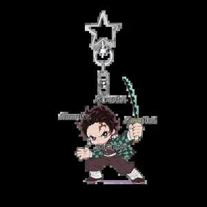 Anime 5cm Agatsuma Zenitsu Tsuyuri Kanawo Cartoon Acrylic Model Double-sided Print Keychain Keyring Decoration Jewelry for Fans