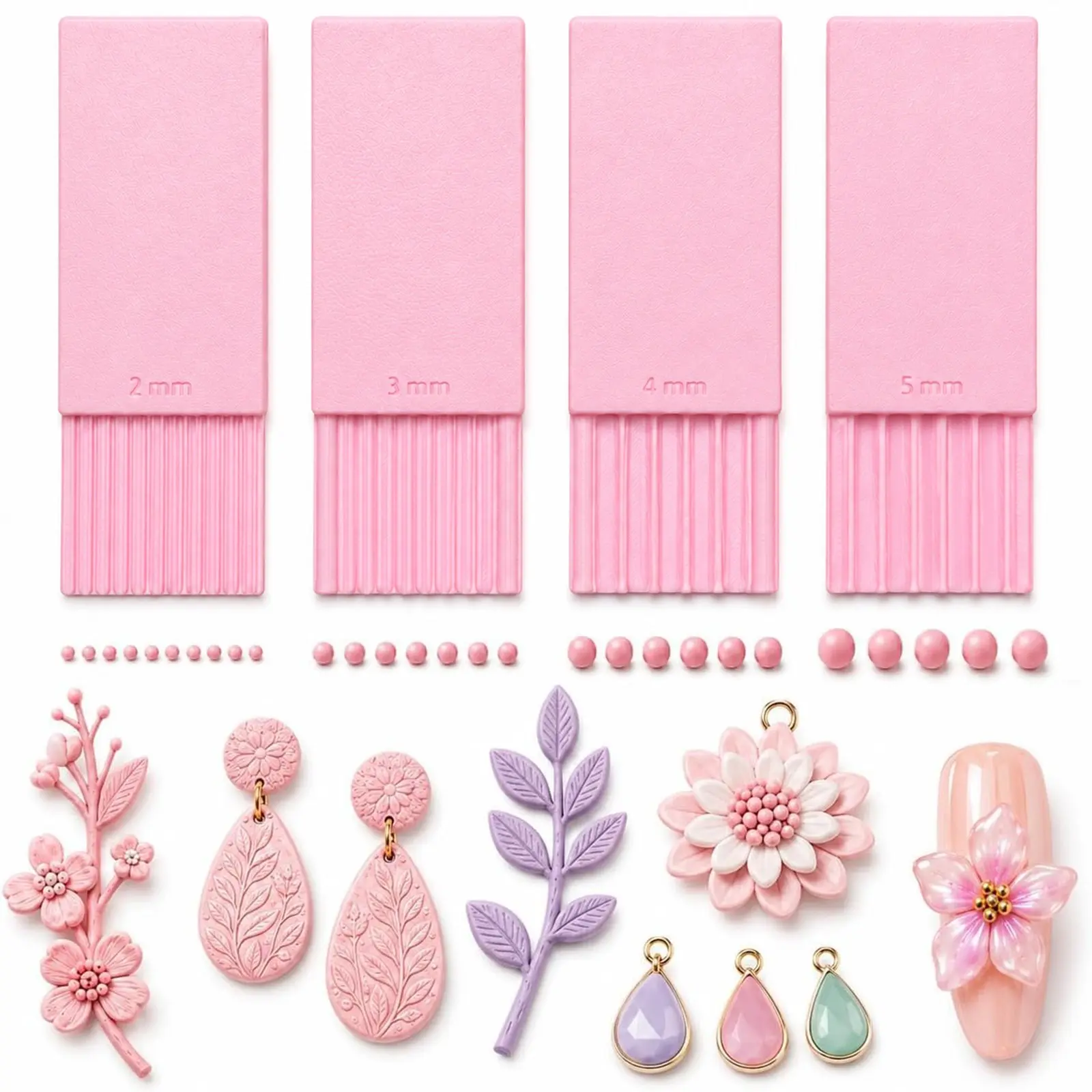 3D Print Clay Gel Ball Maker Tool, 3D Ball Maker for Nails, Polymer Clay Roller 2mm 3mm 4mm 5mm Sphere Shaper Roller Tool for Perfect Round Beads, Earrings & Jewelry Making