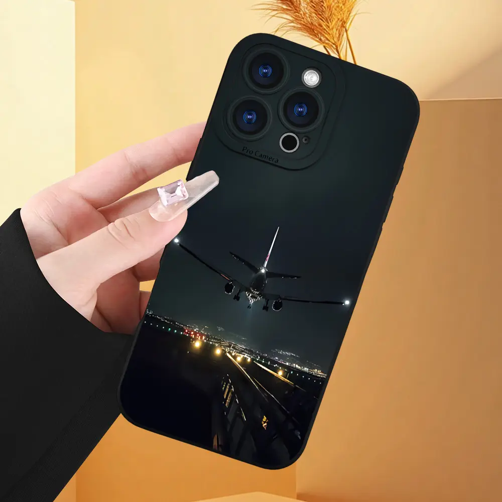 Aircraft night pattern phone case, suitable for iPhone 17Air/17/17 Pro Max/13/14/15/16/12/11 Pro Max and other series of mobile phones, is the ideal birthday gift for parents, significant others or anyone.