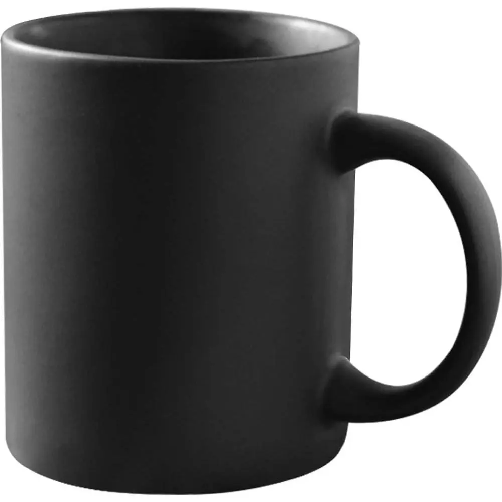 11 oz Matte Black Coffee Mug, Classic Ceramic Cup with Hanlde for Latte Cappuccino , Matt Black