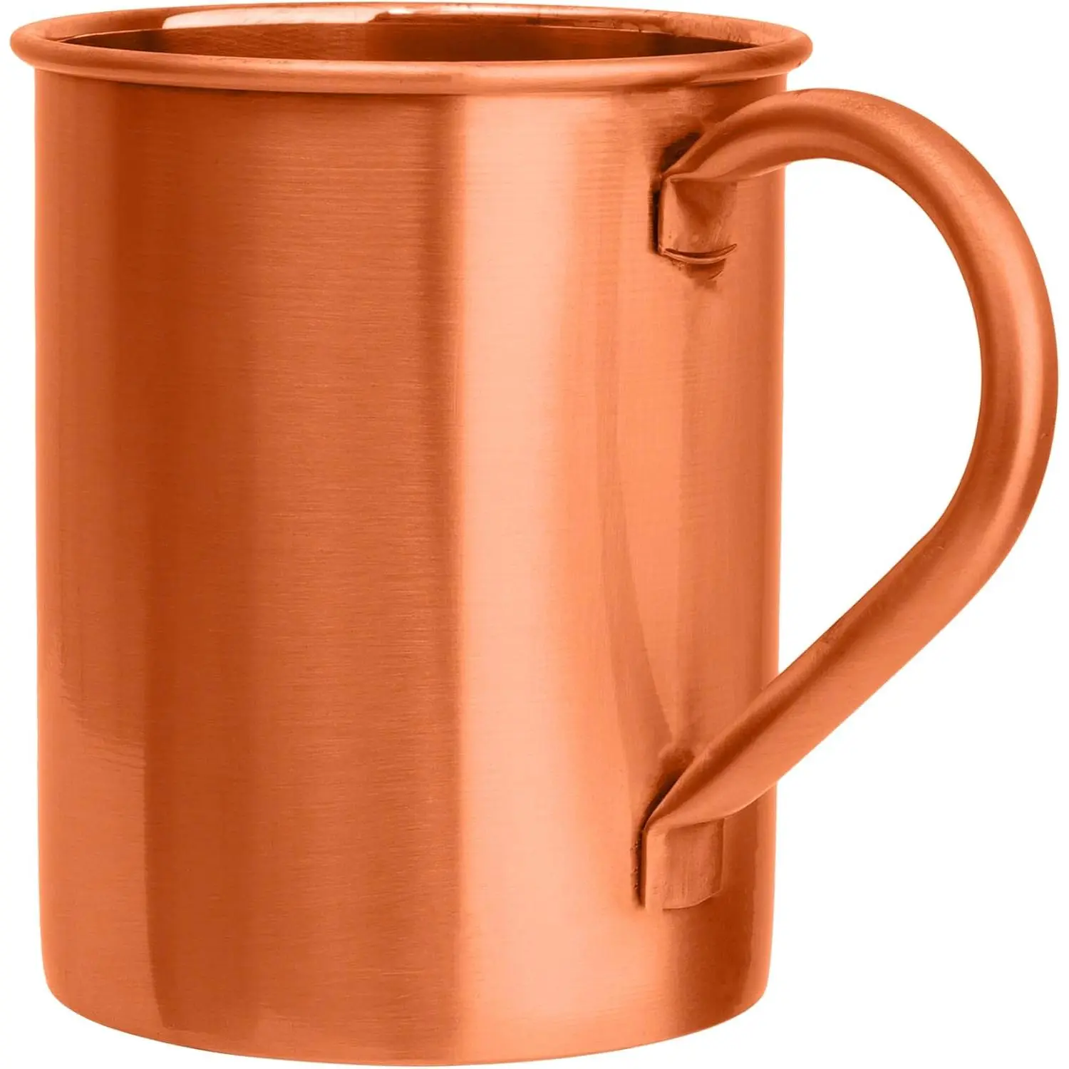 16oz Moscow Mule Copper Mugs Food Grade 100% Pure Copper Cups Handcrafted with Lacquered Hammered Finish, Smooth Rounded Lip, Ergonomic No Rivet Handle with Solid Grip