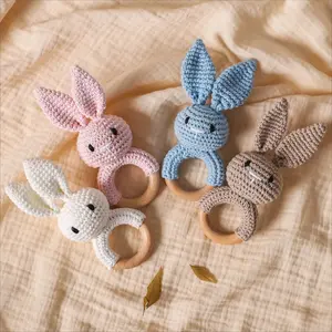 Baby Bunny Rattle Toy for Newborns, Soft Sensory Infant Teething & Soothing Handheld Plush, Easter Basket Gift for Babies, Montessori Early Development Toy for 0–12 Months, Perfect for Sleep & Calm Comfort for Boys & Girls