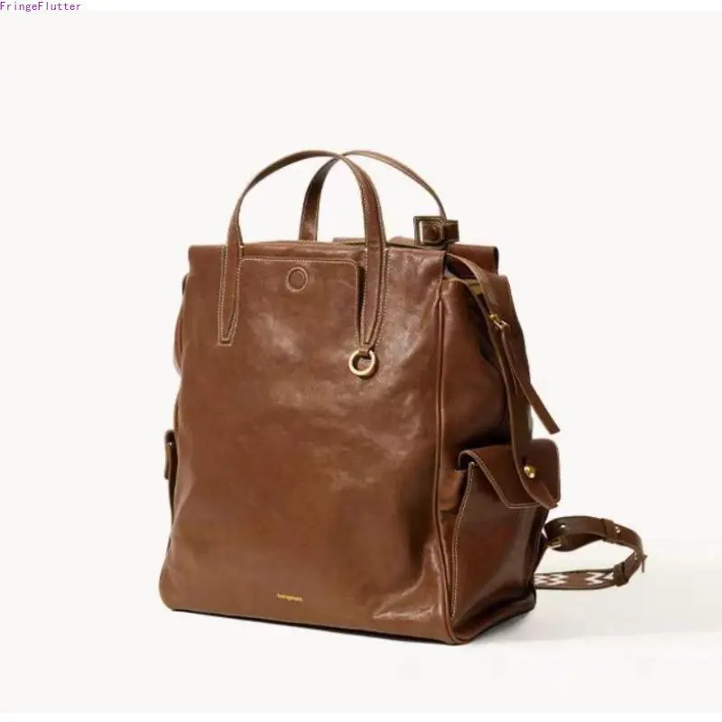 2026 Premium Vegetable-Tanned Leather Backpack, Versatile Business & Travel Bag, Seamless Transition Between Daily Commute & Trips, 14-Inch Laptop Compatible Durable Rucksack for Work, Business Trips, Weekend Getaways & Everyday Use