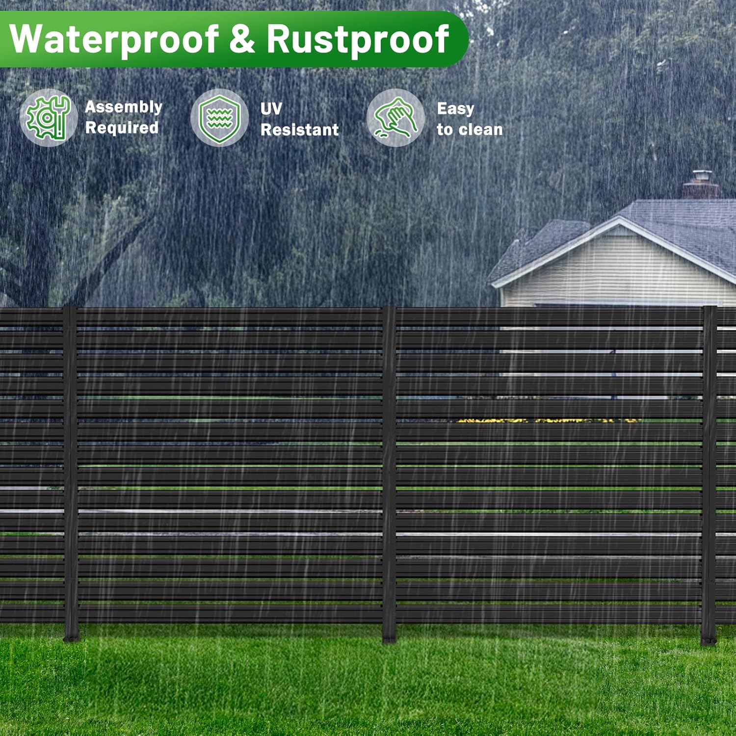 Gaomon 2 Panels No-Dig Metal Privacy Fence Screen, 48" H * 48" W Outdoor Air Conditioner Fence, Rustproof AC Unit Cover to Hide Trash Bins, Pool Equipment Enclosure, Decorative Garden, Patio & Backyard