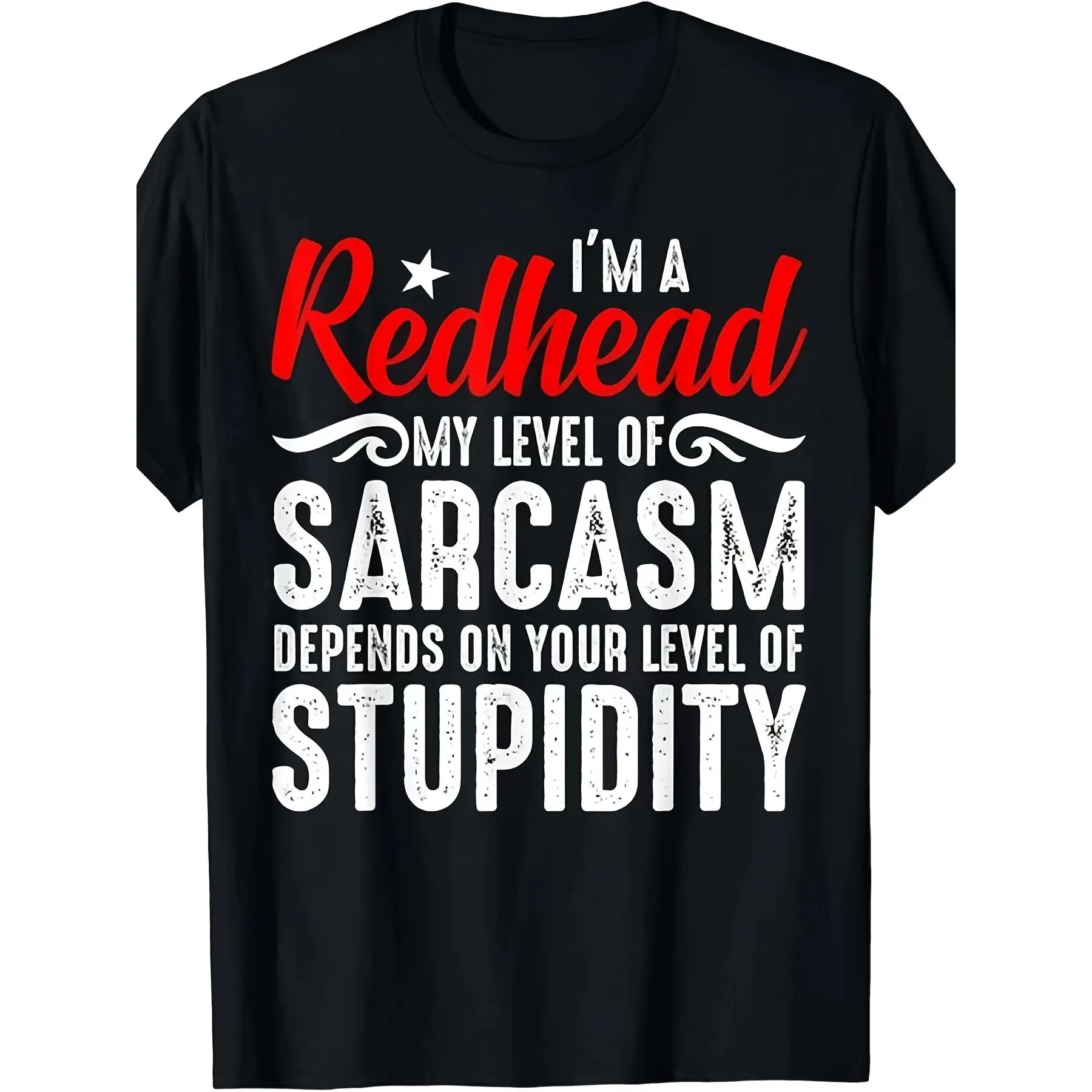 Funny Redhead T-Shirt | Same Style for Men And Women, Summer, Short-Sleeved, Printed, Pure, 220G, Crew Neck, All-Season, Vintage Style, Regular Fit, Perfect for Adults