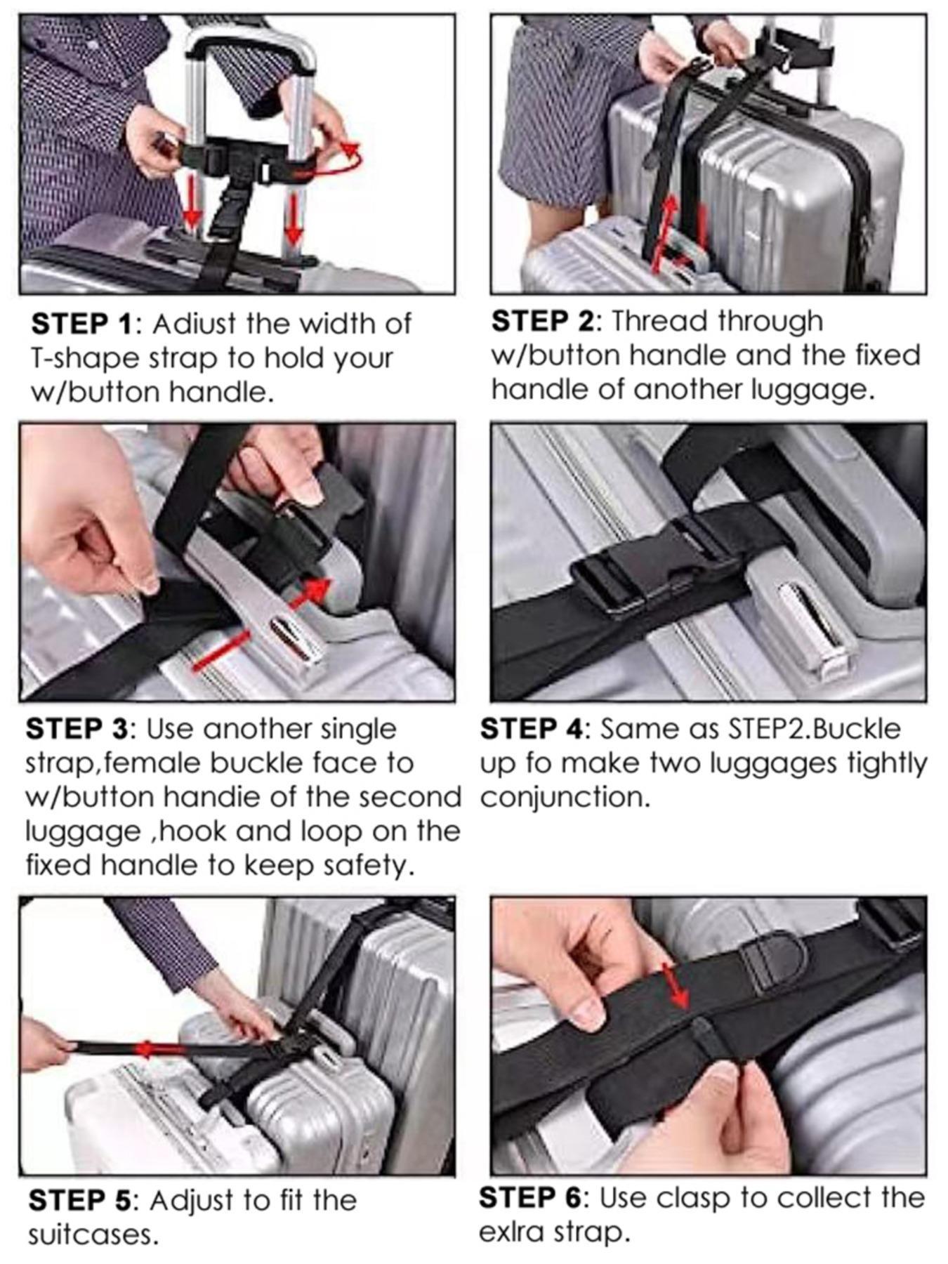 Luggage Strap, Durable Adjustable Packing Belt, Luggage Link Belt, Luggage Rope Strap, Travel Accessories for Men & Women, Traveling Gadgets, Versatile Travel Accessory