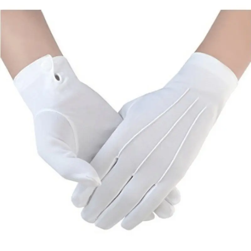 1 Pair White Elegant Formal Gloves, Polyester Dress Gloves for Party Performance Swing Dance Jewelry Care