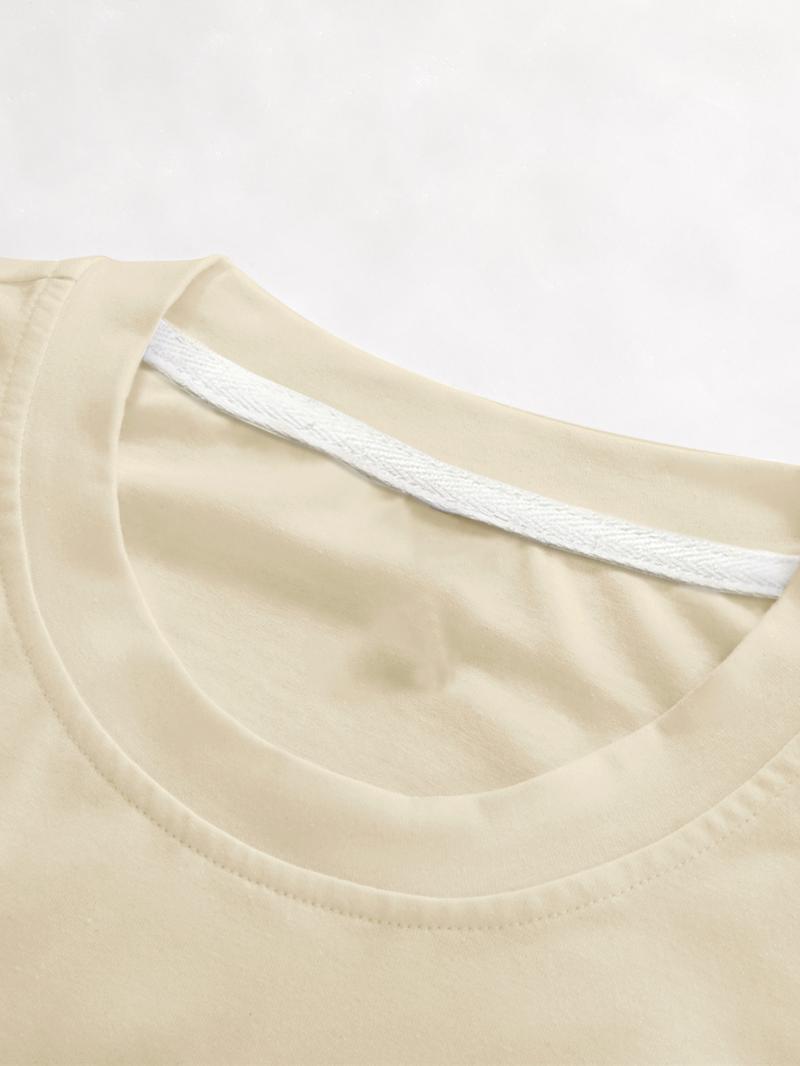 Unisex Short Sleeve Letter Print Tee, Casual Comfortable Loose Fit Fashion T-Shirt, Summer Organic Fabric, Simple Style