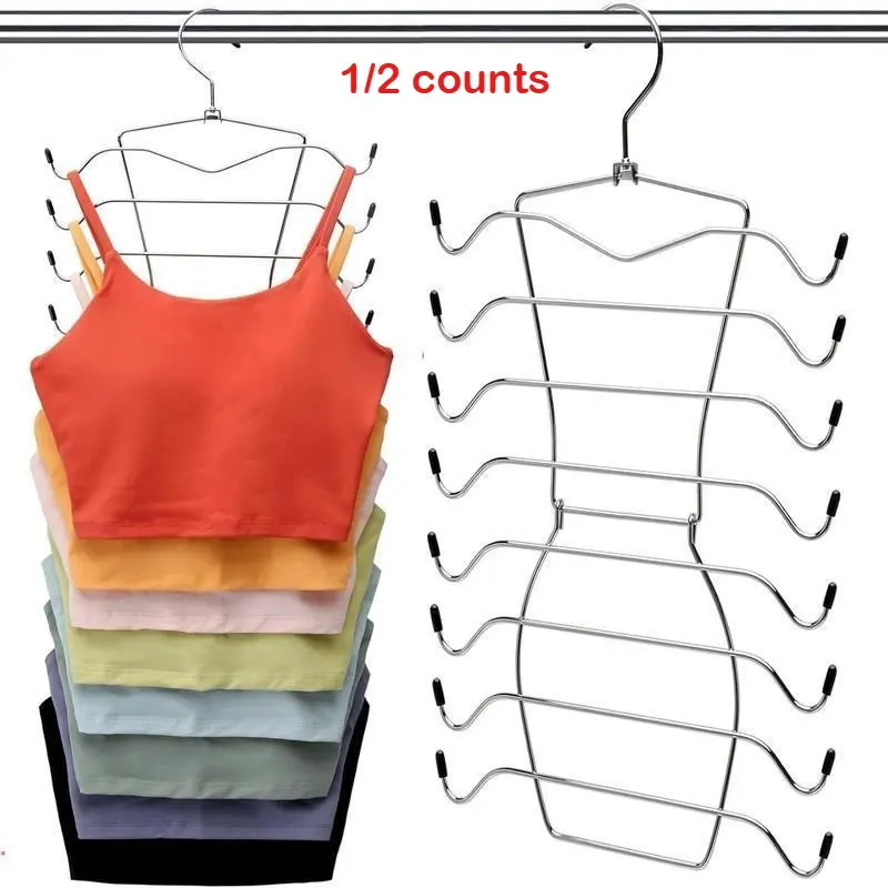 8 Layer Rotating Hanger, 2 Counts Foldable Underwear Hanger, Folding Hangers, Space Saving Clothes Hanger, Rotatable Clothes Hanger, Multifunctional Clothes Hanger, Home Organizer for Bedroom, Closet, Wardrobe, Hanging, Space Saver Hangers