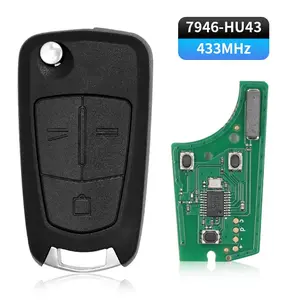 433MHZ ID46 PCF7946 Chip Remote Car Key Control Key 3 BTN HU43 Blade For Opel Vauxhall Vectra C Signum 2002-2009