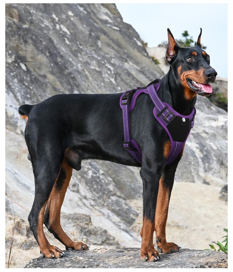 Tactical Dog Harness, No Pull Dog Harness with Leash, Lightweight Adjustable Dog Vest Harness for Small Medium Large Dogs, Reflective Escape Proof Dog Harness with Handle, Breathable Dog Harness for Training, Walking, Hiking, Outdoor, Protect Dog's Sternu