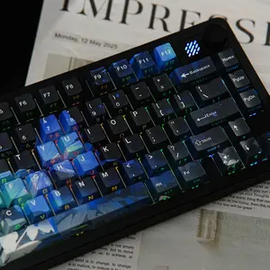 131 Key Butterfly Keycaps, Dual Color Injection Molding, Heat Transfer Process, Transparent Side, Mechanical Keyboard, English French German Spanish UK Hebrew Languages