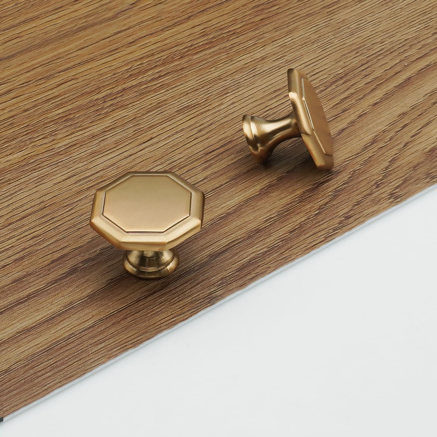 10 Pack Champagne Bronze Cabinet Knobs Octagon /8 Inch(35mm) Zinc Alloy Dresser Drawer Knobs Kitchen Cupboard Pulls Bathroom Furniture Hardware