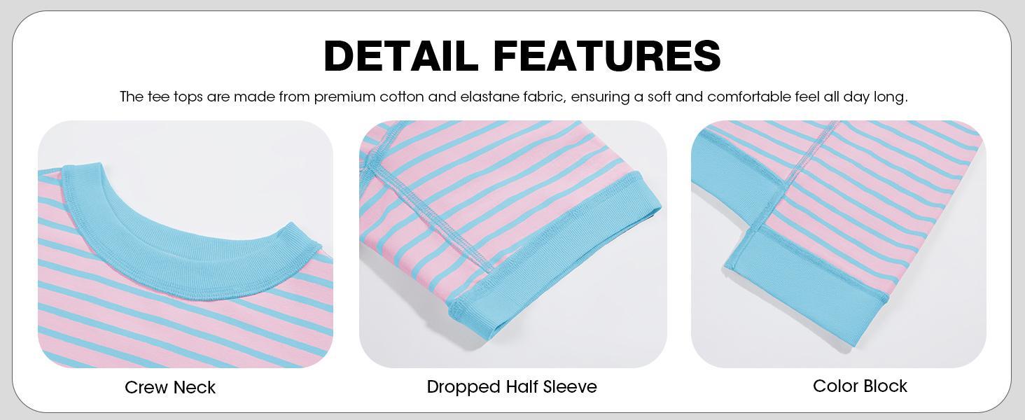 Imily Bela Womens Oversized T Shirts Striped Color Block Cotton Tops Summer Casual Half Sleeve Loose Fit Crewneck Sweatshirts Imily Bela Womens Oversized T Shirts Striped Color Block Cotton Tops Summer Casual Half Sleeve Loose Fit Crewneck Sweatshirts