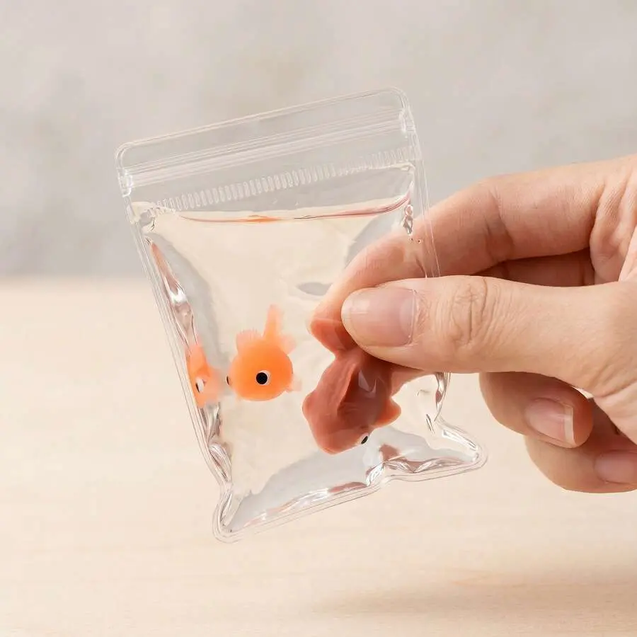 Transparent Goldfish Silicone Squishy Toy,  Stress Relief Squeeze Toy,Transparent Goldfish Squeeze Toy, Solid And Satisfying Resistance Fingertip Toy, Fun Desktop Stress Relief Toy For Teens And Adults