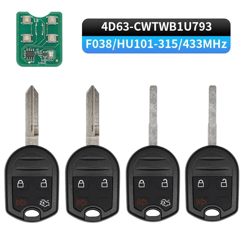 Key CrafterCar Remote Key CWTWB1U793 4D63 CHIP 315/433MHz 3/4 Button For Ford Edge Expedition Mustang Explorer Ranger Windstar