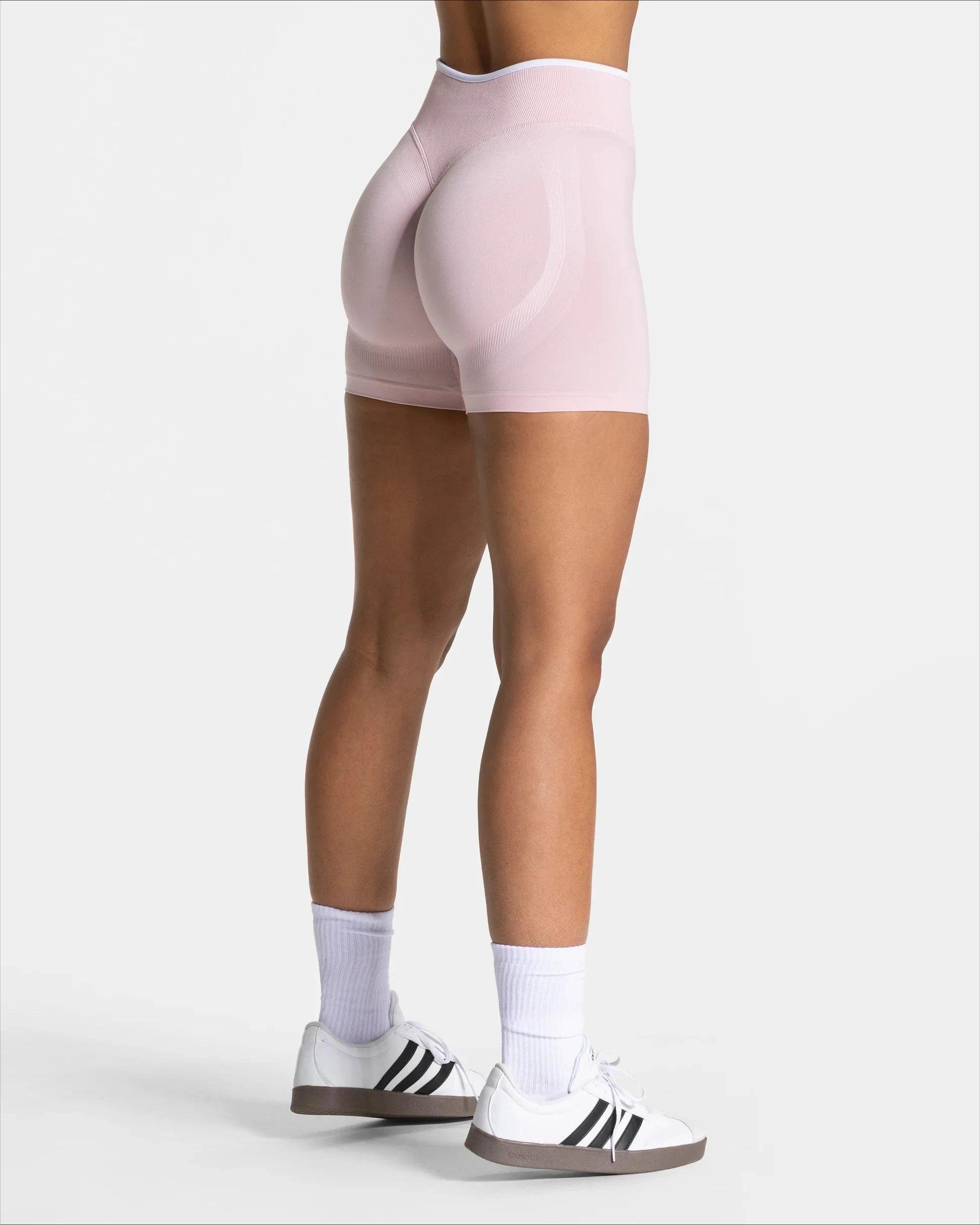 Women Seamless Gym Solid Sports Shorts White Waist Tight High Waist Hip Lifting Yoga Pants Running Sports Shorts