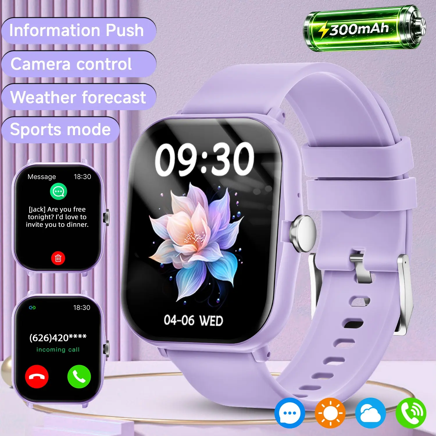 1.83 Inch HD Touchscreen Kid Smart Watch, BT-compatible Call, Message Notification, Custom Dynamic Watch Face, Fitness Tracker, Calculator,Camera Remote,Pedometer Unisex Wearable Gift,Smartwatch for Boy and Girl,Compatible with iOS and Android